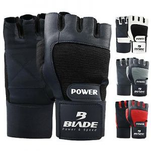 Blade Weight Lifting Gloves Gym Fitness Workout Training Wrist Strap Leather