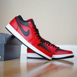 Nike Air Jordan 1 Low Shoes Red Black 553558-605 Men&#039;s or GS 553560-605